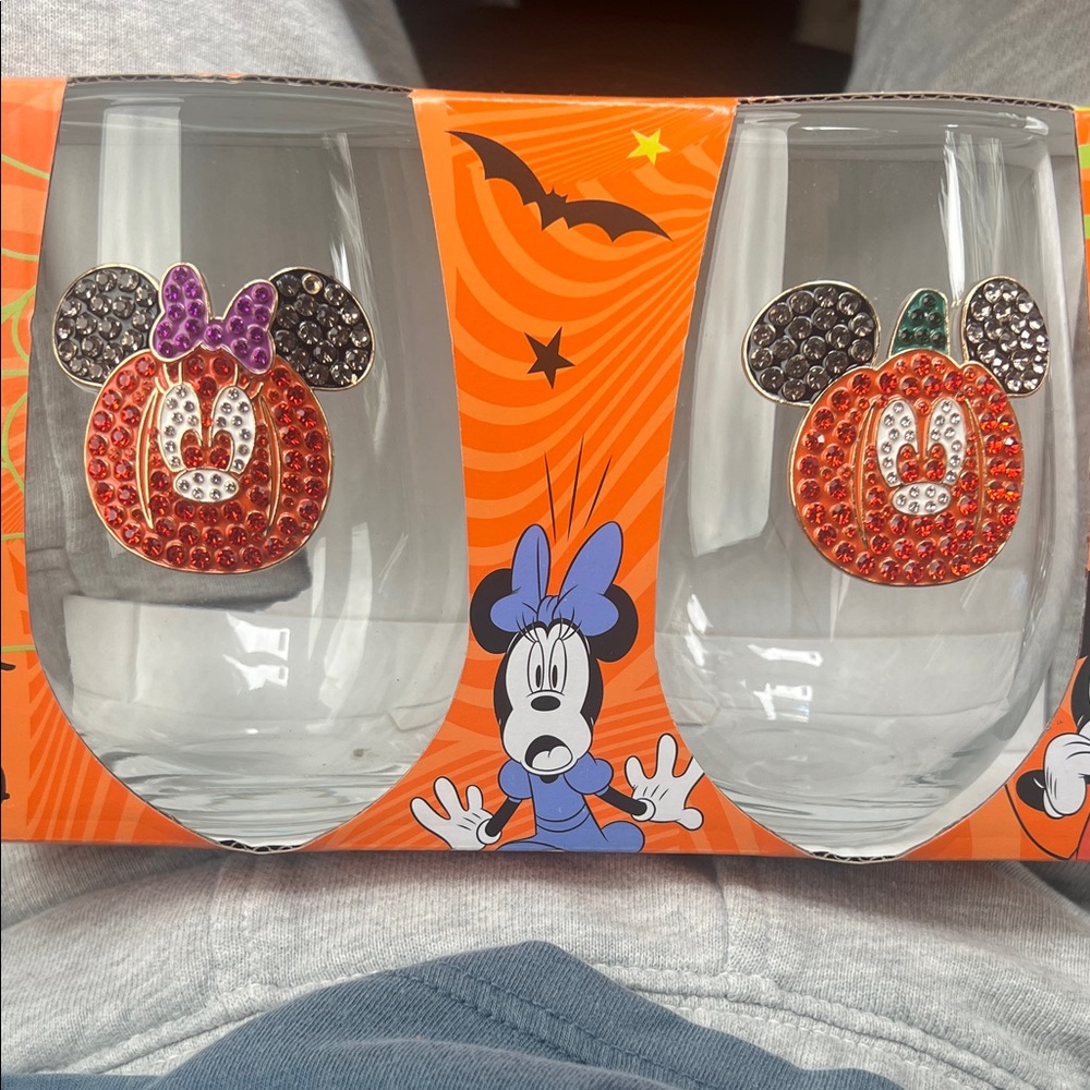 Minnie & Mickey Mouse Halloween Glass Set